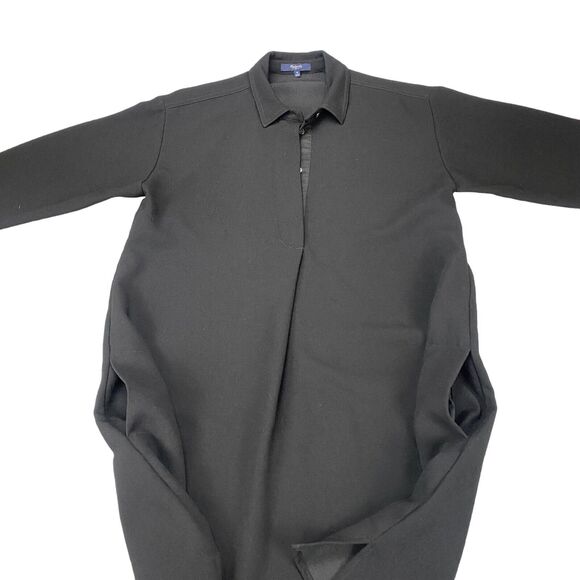 Madewell Shirt Dress Womens Medium Black Collared Button Fron Slit - Picture 7 of 16